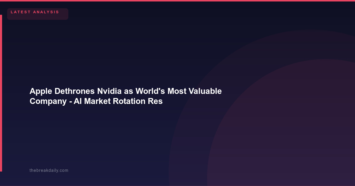 Apple Dethrones Nvidia as World's Most Valuable Company - AI Market Rotation Reshapes Big Tech