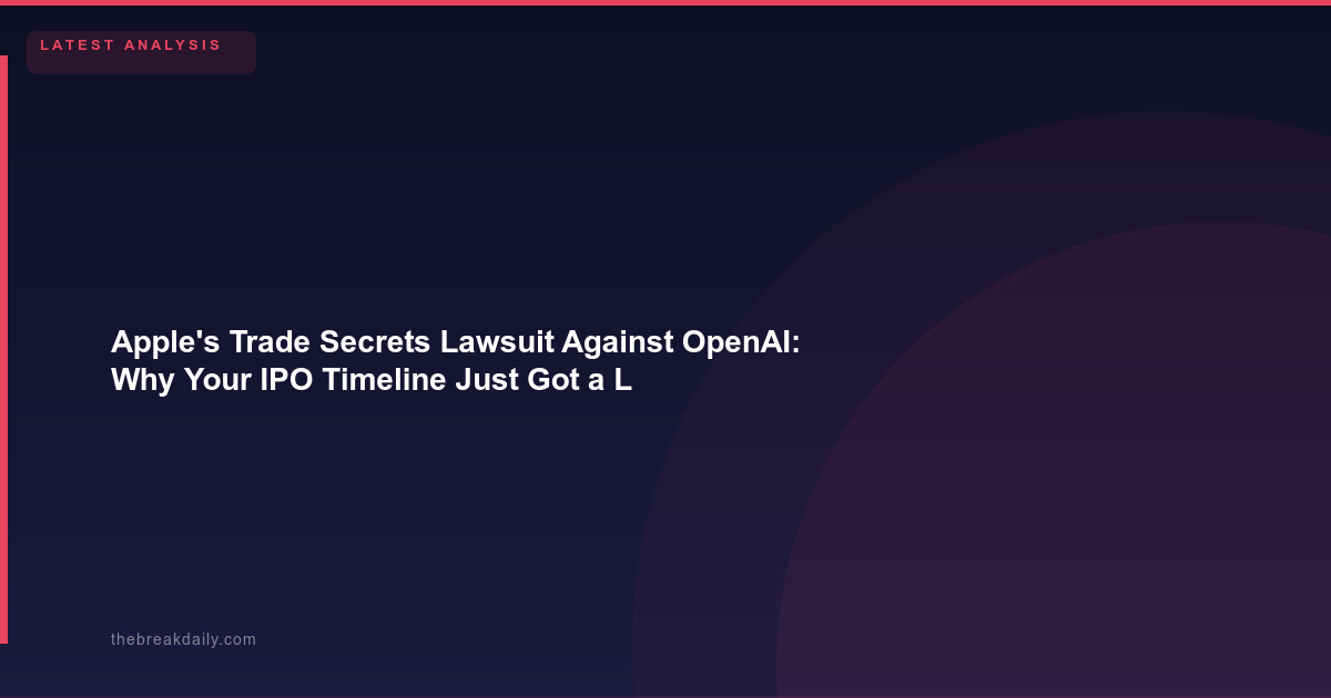 Apple's Lawsuit Against OpenAI Threatens IPO Plans: The Full Picture