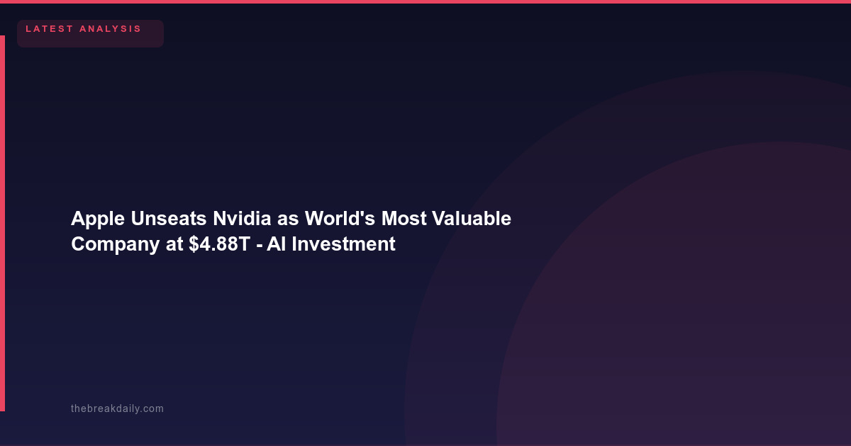 Apple Unseats Nvidia as World's Most Valuable Company at $4.88T - AI Investment Doubts Drive the Crown Shift