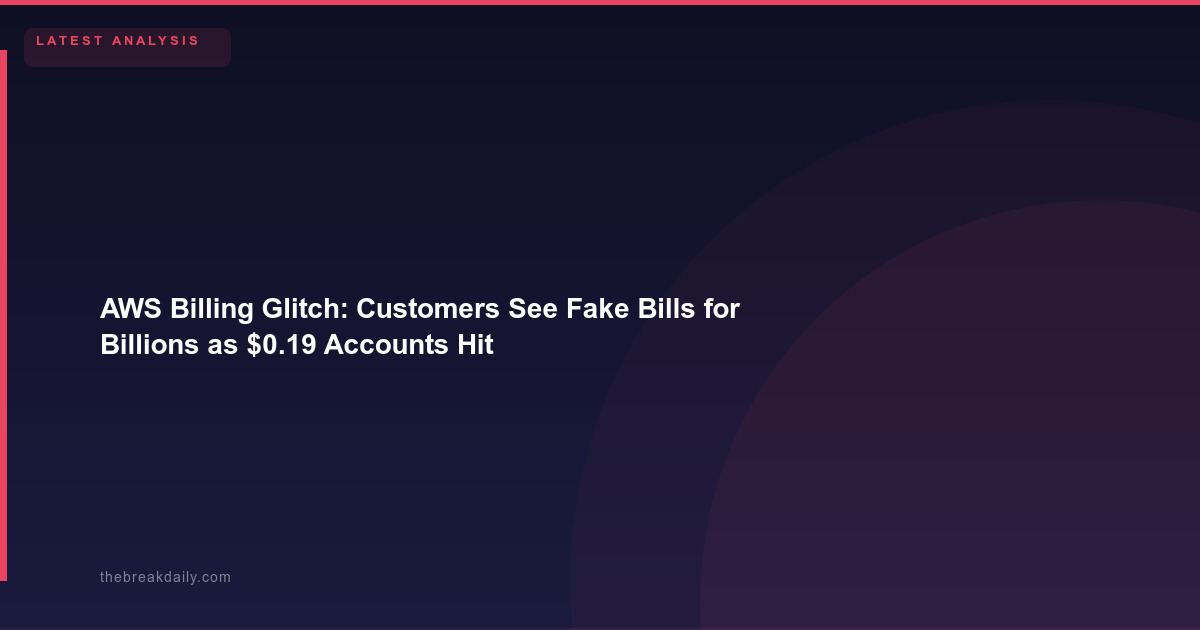 AWS Billing Glitch: Customers See Fake Bills for Billions as $0.19 Accounts Hit with $2.5B Invoices