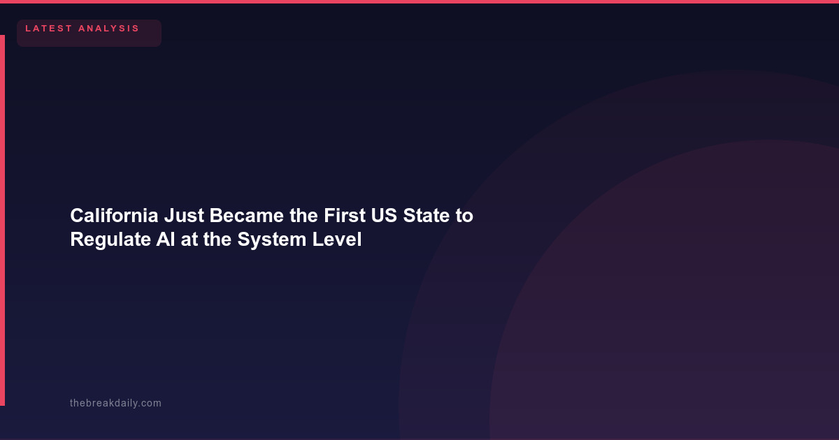 California Just Became the First US State to Regulate AI at the System Level