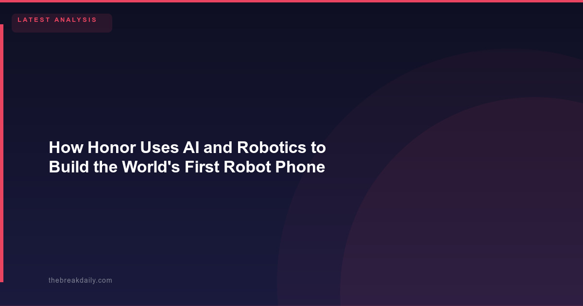 How Honor Uses AI and Robotics to Build the World's First Robot Phone