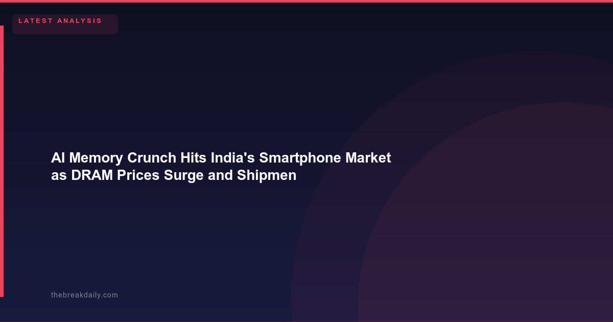AI Memory Crunch Hits India's Smartphone Market as DRAM Prices Surge and Shipments Tumble