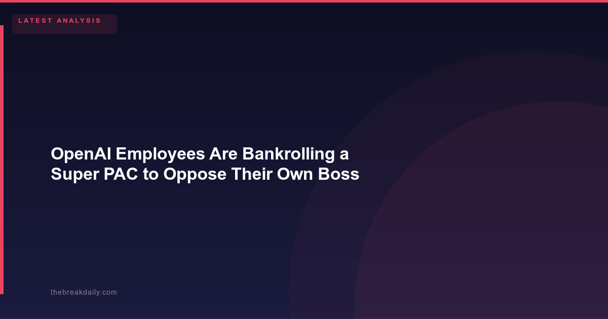 OpenAI Employees Are Bankrolling a Super PAC to Oppose Their Own Boss