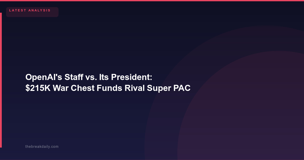 OpenAI's Staff vs. Its President: $215K War Chest Funds Rival Super PAC