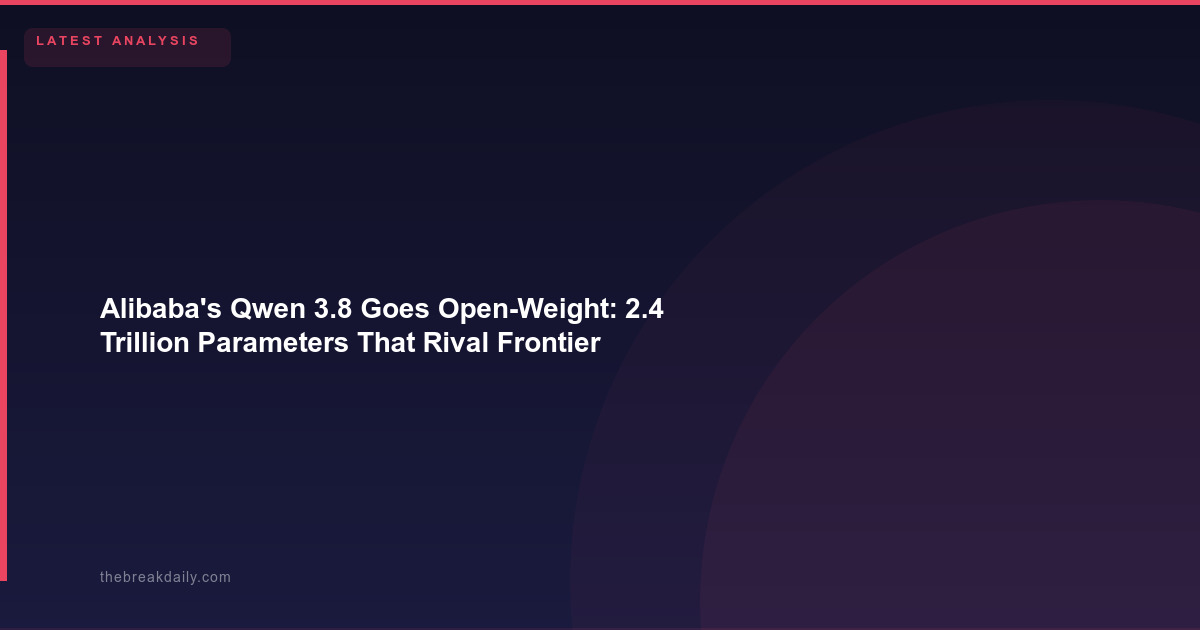 Alibaba's Qwen 3.8 Goes Open-Weight: 2.4 Trillion Parameters That Rival Frontier Models